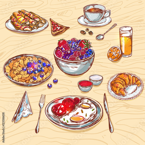 Food Breakfast View Icon Set