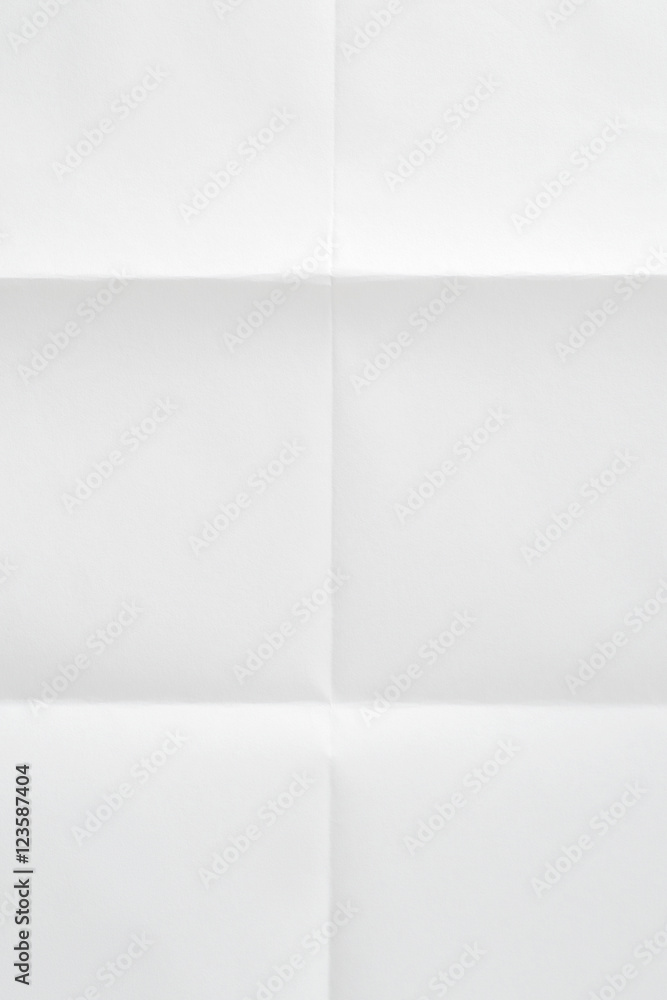 Textured sheet of paper folded in six