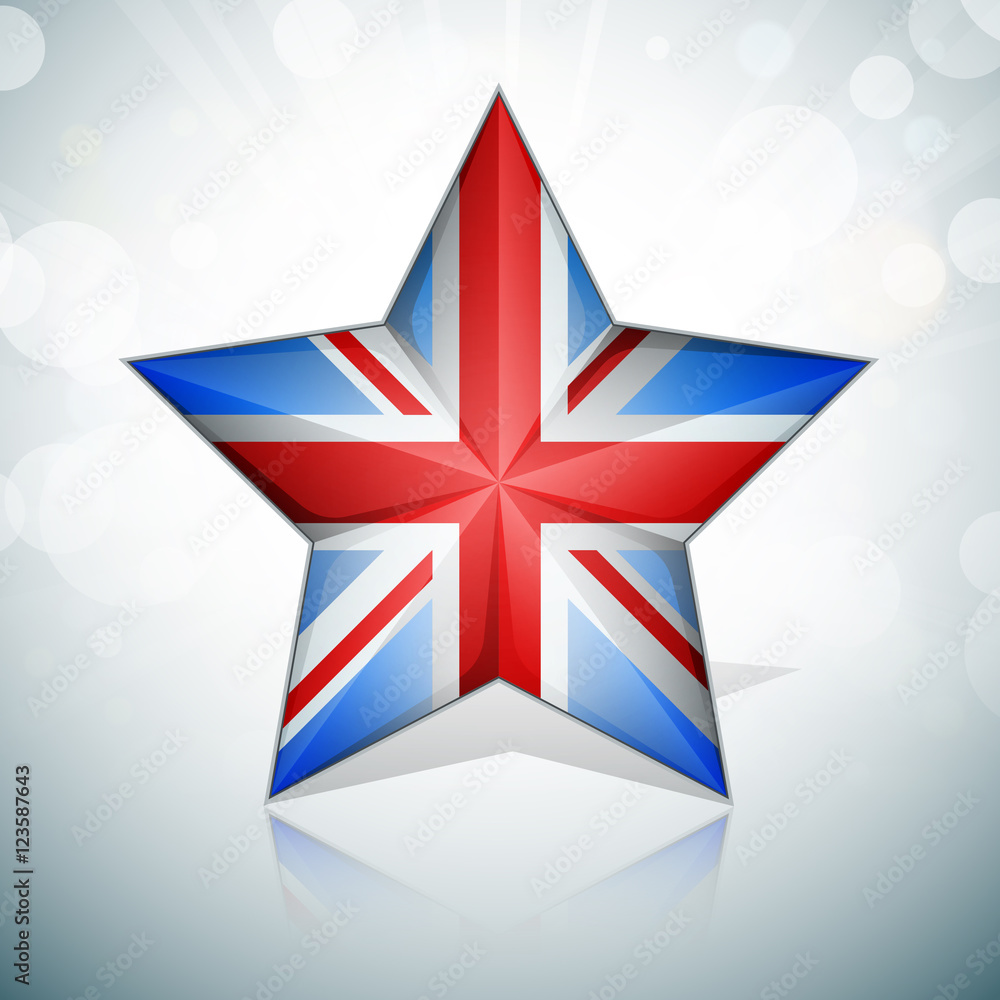 United Kingdom flag in star Stock Vector | Adobe Stock
