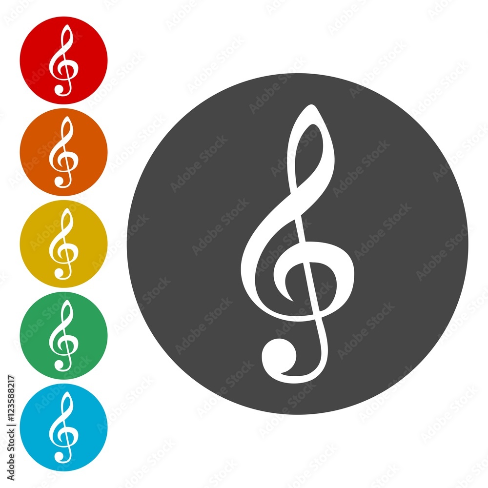 Treble clef icon vector, Treble clef icon eps10 Treble clef icon vector, Treble clef icon eps10
