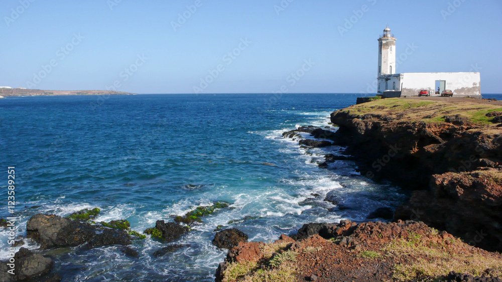 Praia lighthouse on Santiago in the Cape Verde Islands