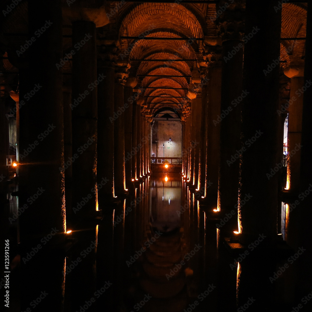 The Basilica Cistern - underground water reservoir. Istanbul, Tu