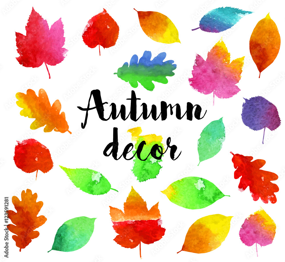 Obraz premium Autumn watercolor leaves