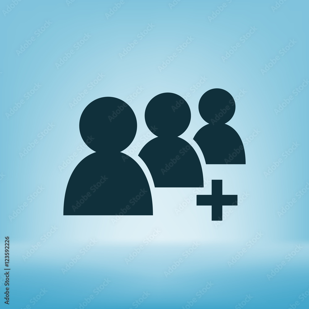 Add new user account flat icon for apps