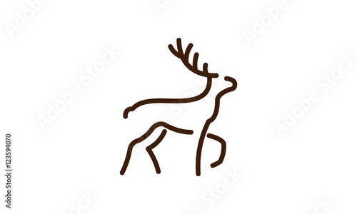 1 Line Deer Logo Icon