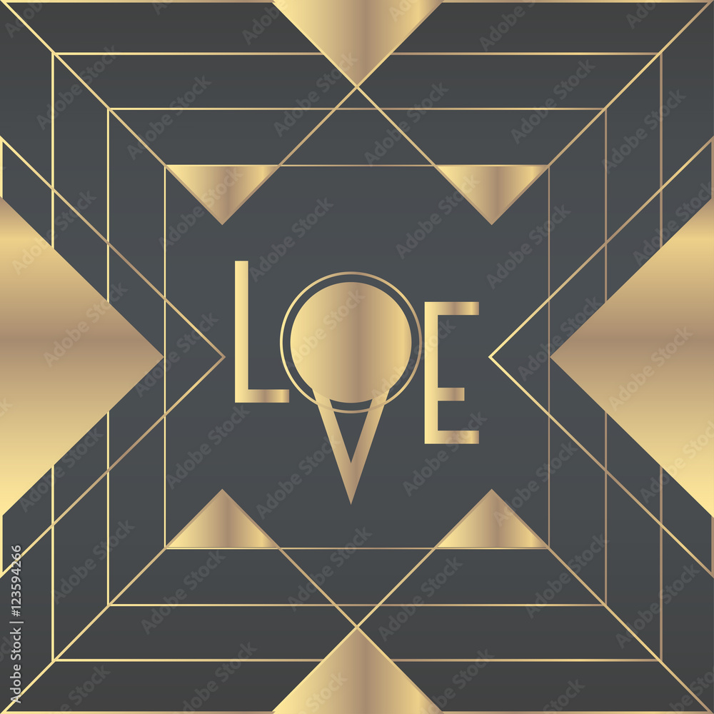 Art Deco Love Card Art Deco Love Card