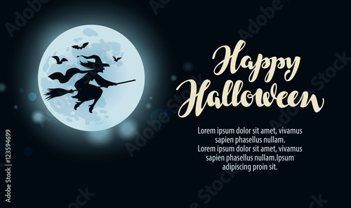 Halloween. Design template greeting card or holiday party. Vector illustration