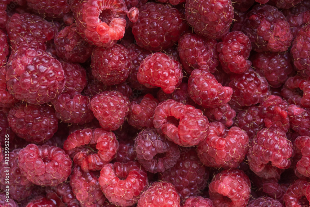 Fresh raspberries background