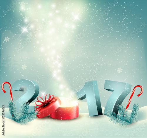 Happy new year 2017! New year design template Vector illustration
