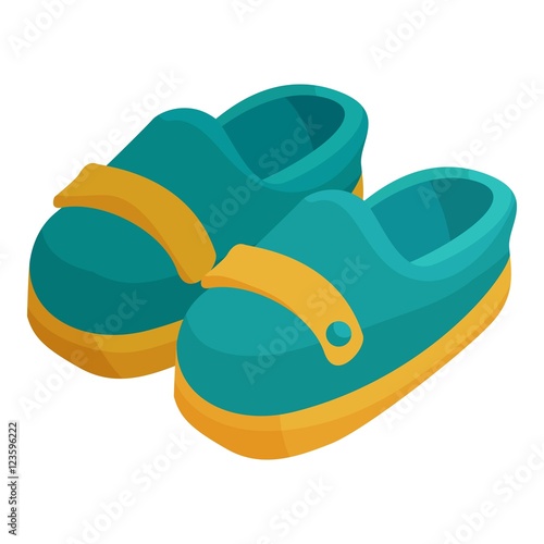 Pair of blue moccasins icon. Cartoon illustration of pair of moccasins vector icon for web