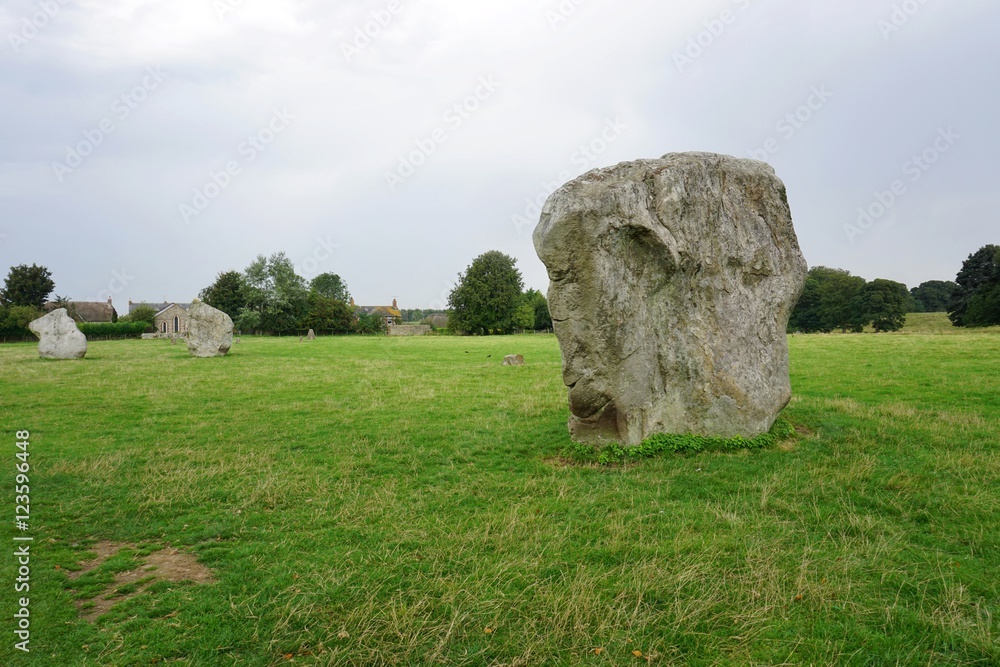The prehistoric landmark Avebury Neolithic monument in England