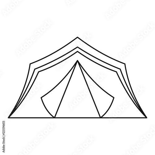 Tourist tent icon. Outline illustration of tourist tent vector icon for web