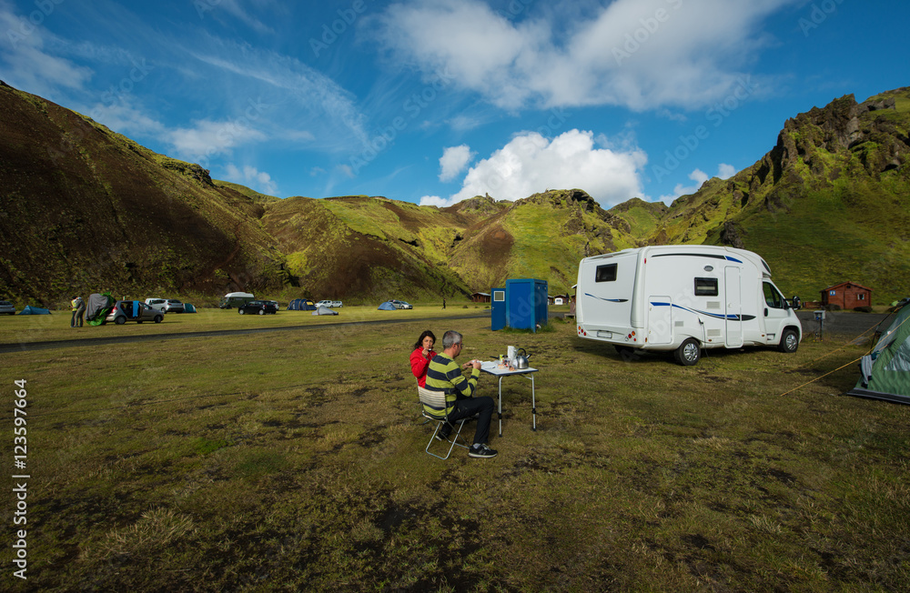 Camp in Southern Iceland