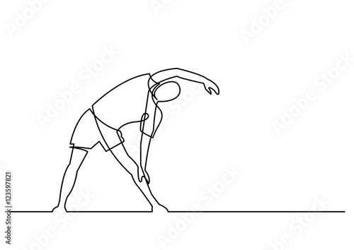 continuous line drawing of exercising man