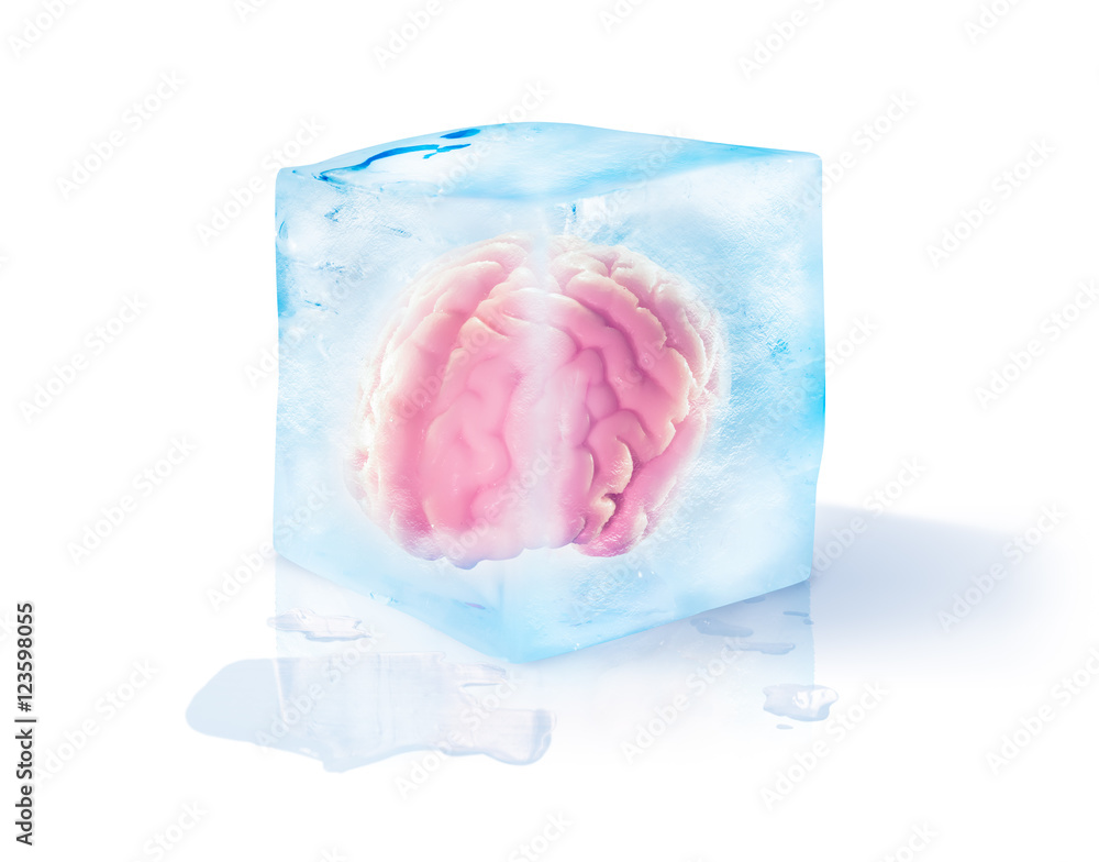 brain freeze concept isolated on white brain freeze concept isolated on white