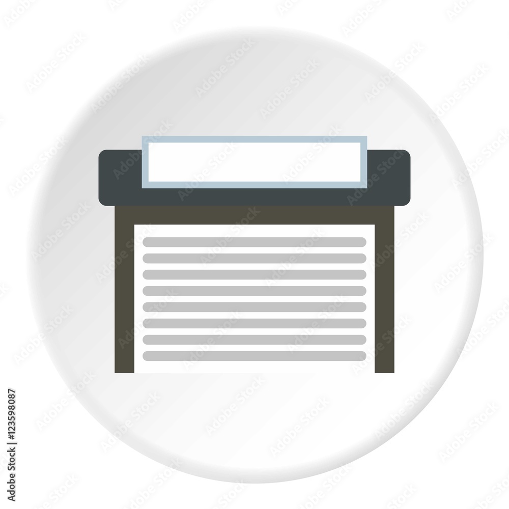 Garage with gate icon. Flat illustration of garage with gate vector icon for web