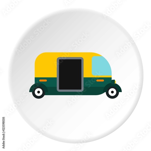 Tuk tuk taxi icon. Flat illustration of tuk tuk taxi vector icon for web © ylivdesign