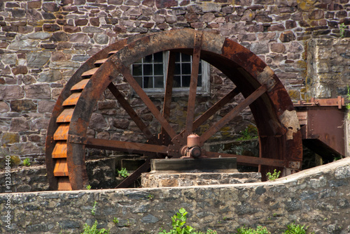 Rusty Water Wheel at a Mill