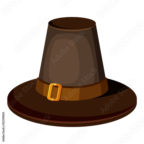 Brown hat icon. Cartoon illustration of brown hat vector icon for web