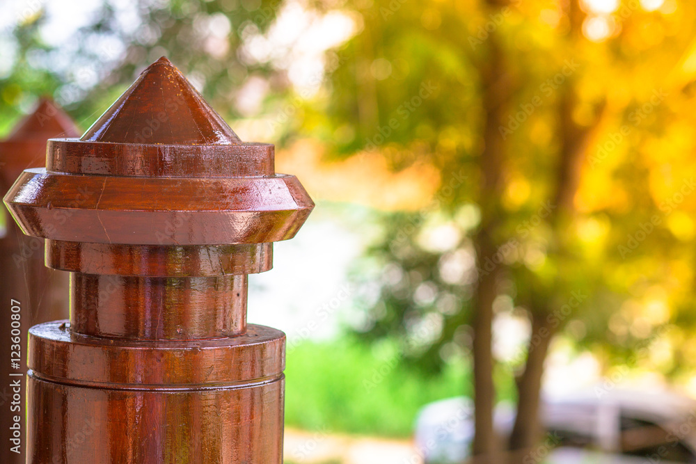 Carve wooden pole on natural background. Carve wooden pole on natural background.
