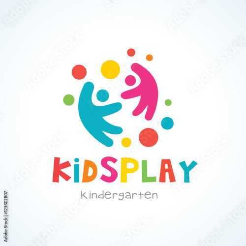 Kids logo, kids play logo, kindergarten logo, toy logo