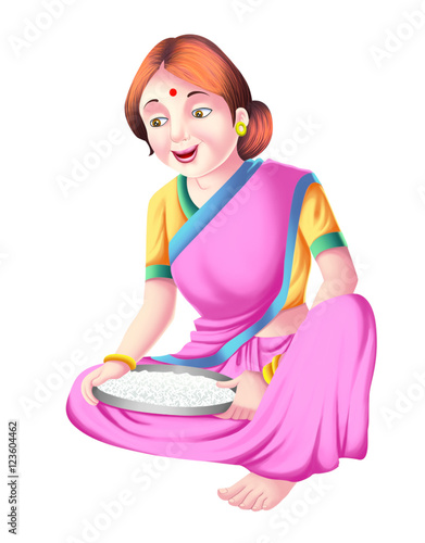 Lady with a plate of meal