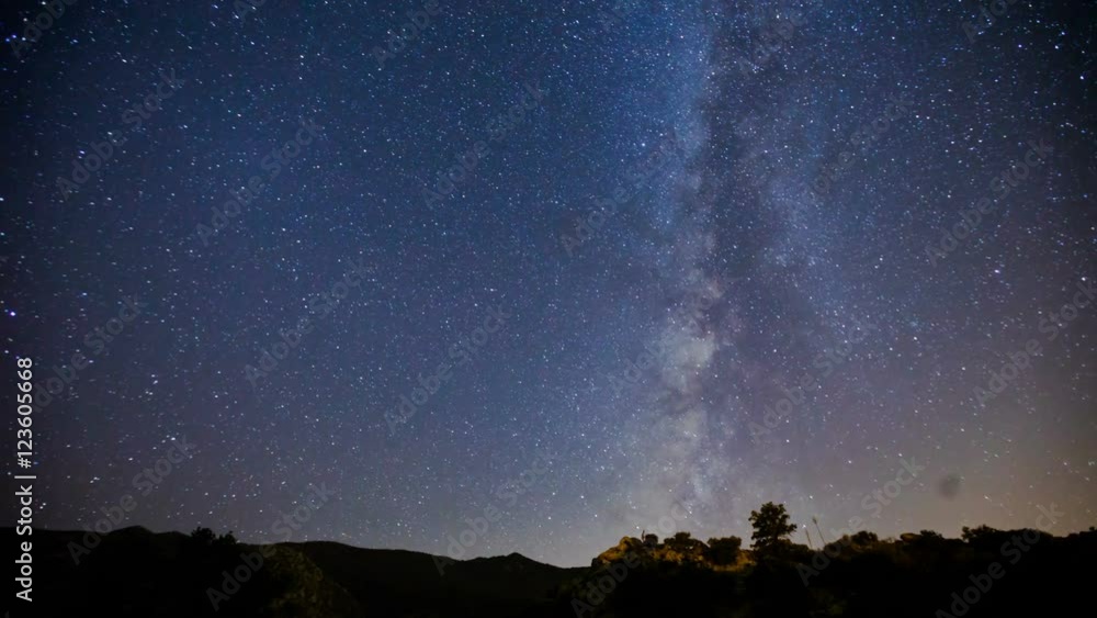 Time Lapse - Milky Way Galaxy Over the Valley Time Lapse - Milky Way Galaxy Over the Valley