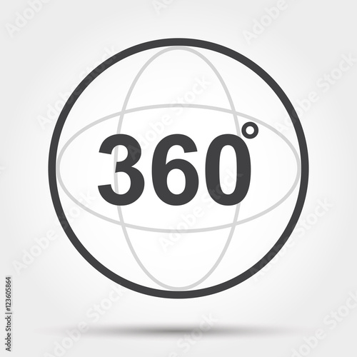 360 degrees view sign icon