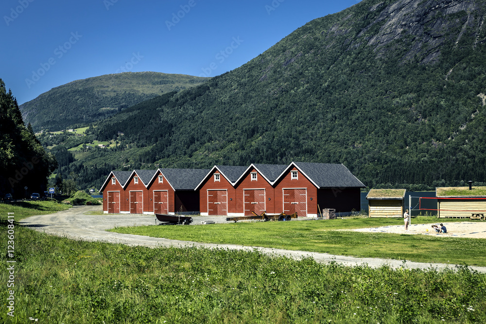 Red houses in Norway