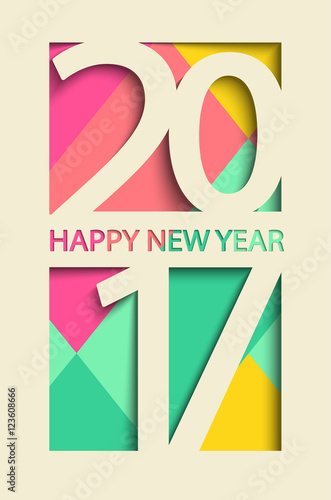 New 2017 year greeting card. Vector.