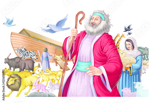 Noah’s ark/ old man, lady a...