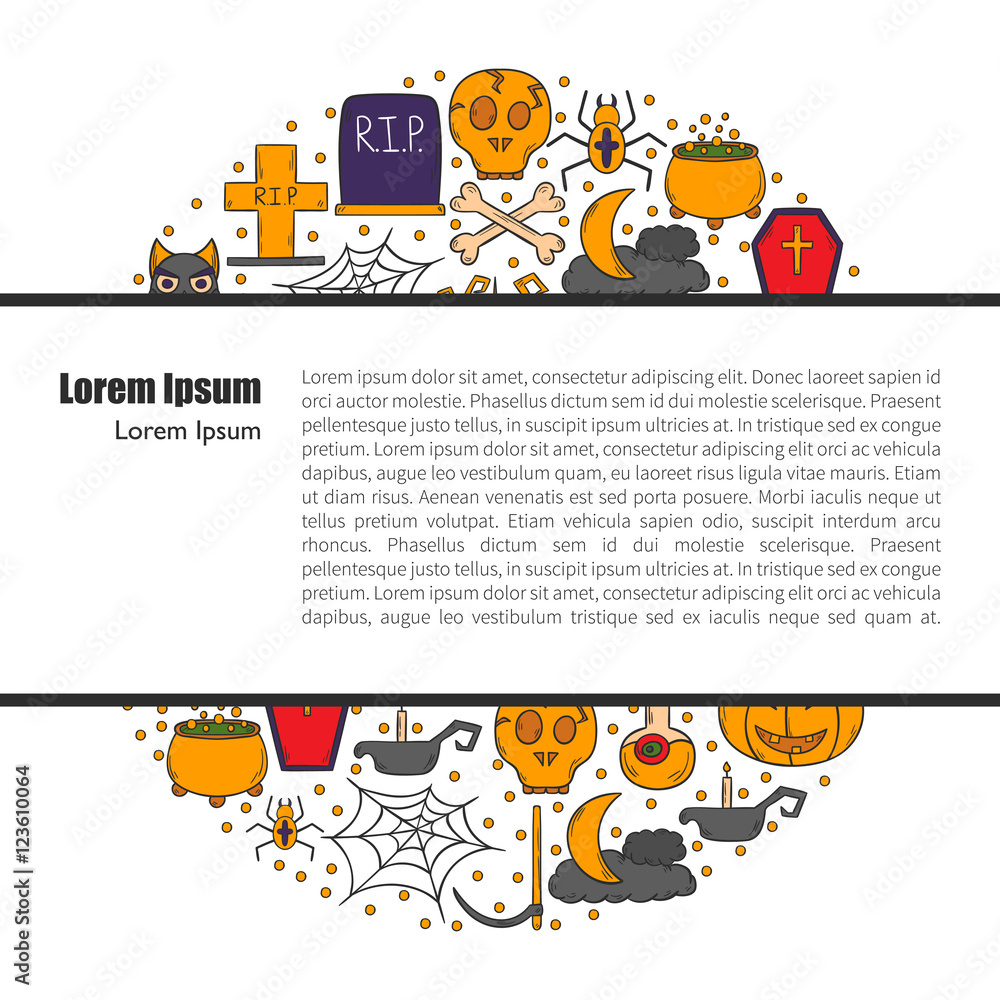 Fototapeta premium Vector cartoon hand drawn Halloween background