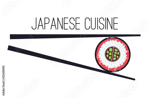 Japanese cuisine menu food logo template