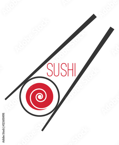 Japanese sushi bar food logo template