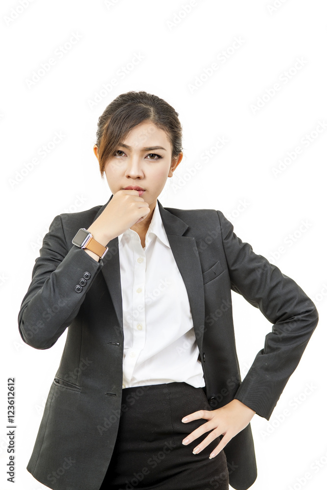 Modern business woman isolate white background Modern business woman isolate white background