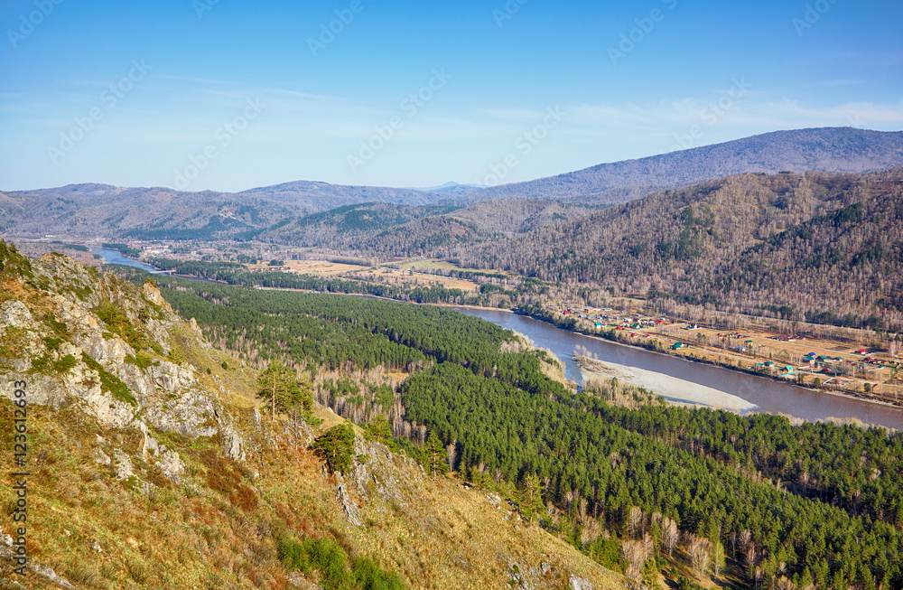 Altai landscape with river Katun