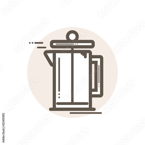 Line icon of french press
