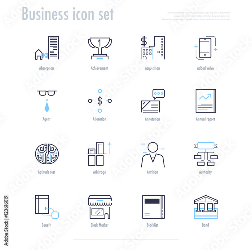 Business icon set. business symbol set. vector illustration.