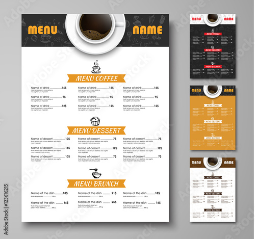 Design a menu for the cafe, shops or coffee shops with hand draw