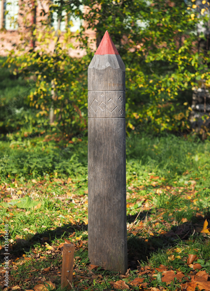 statues in the form of pencils statues in the form of pencils