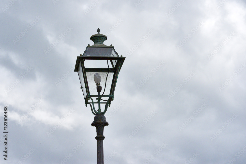 detail of old street lamp