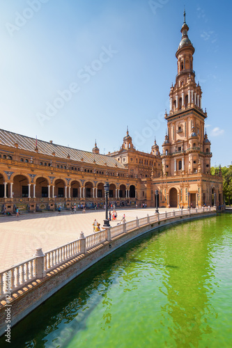 Architectural Complex of Plaza de Espana in Sevilla, Andalusia province, Spain.