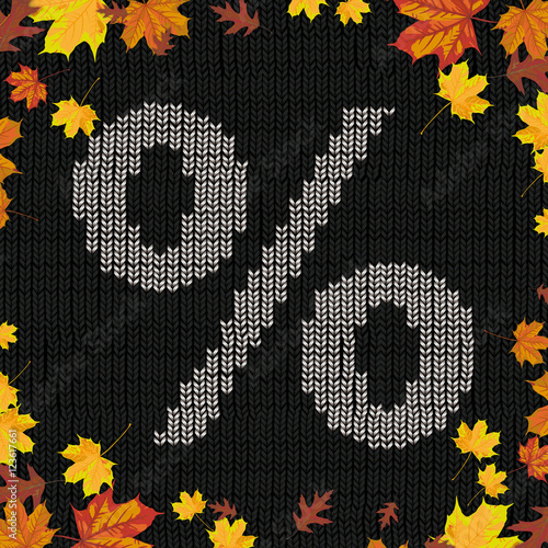 Black Knitting Fabric Percent Autumn Foliage