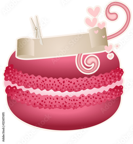 Macaroon with design ribbon

