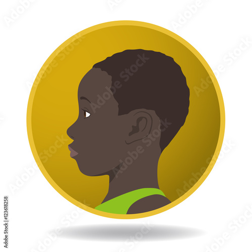 child profile icon, avatar icon, face viewed from side