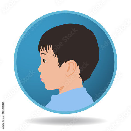 child profile icon, avatar icon, face viewed from side