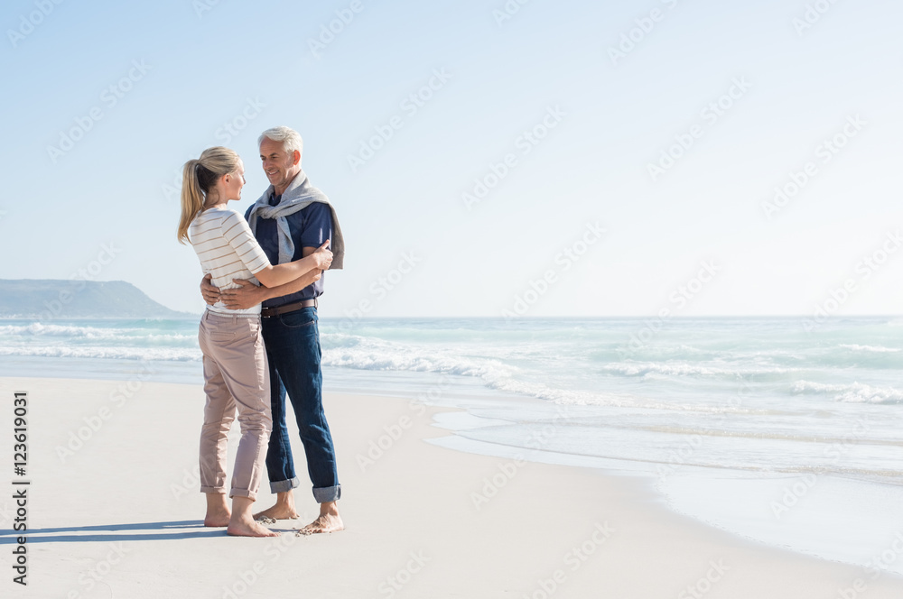 Couple at beach enjoying
