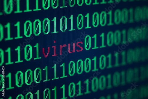 Photography Internet security concept for virus, unsecured system and hacking