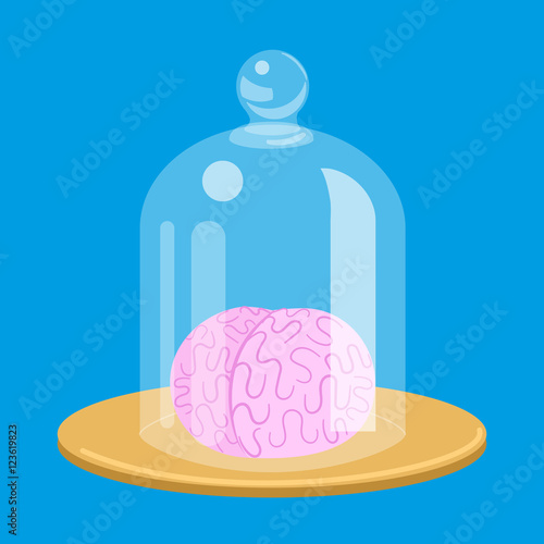 Brain standart under glass cover vector