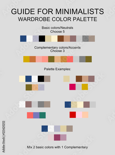 Wardrobe minimalist color palette vector 